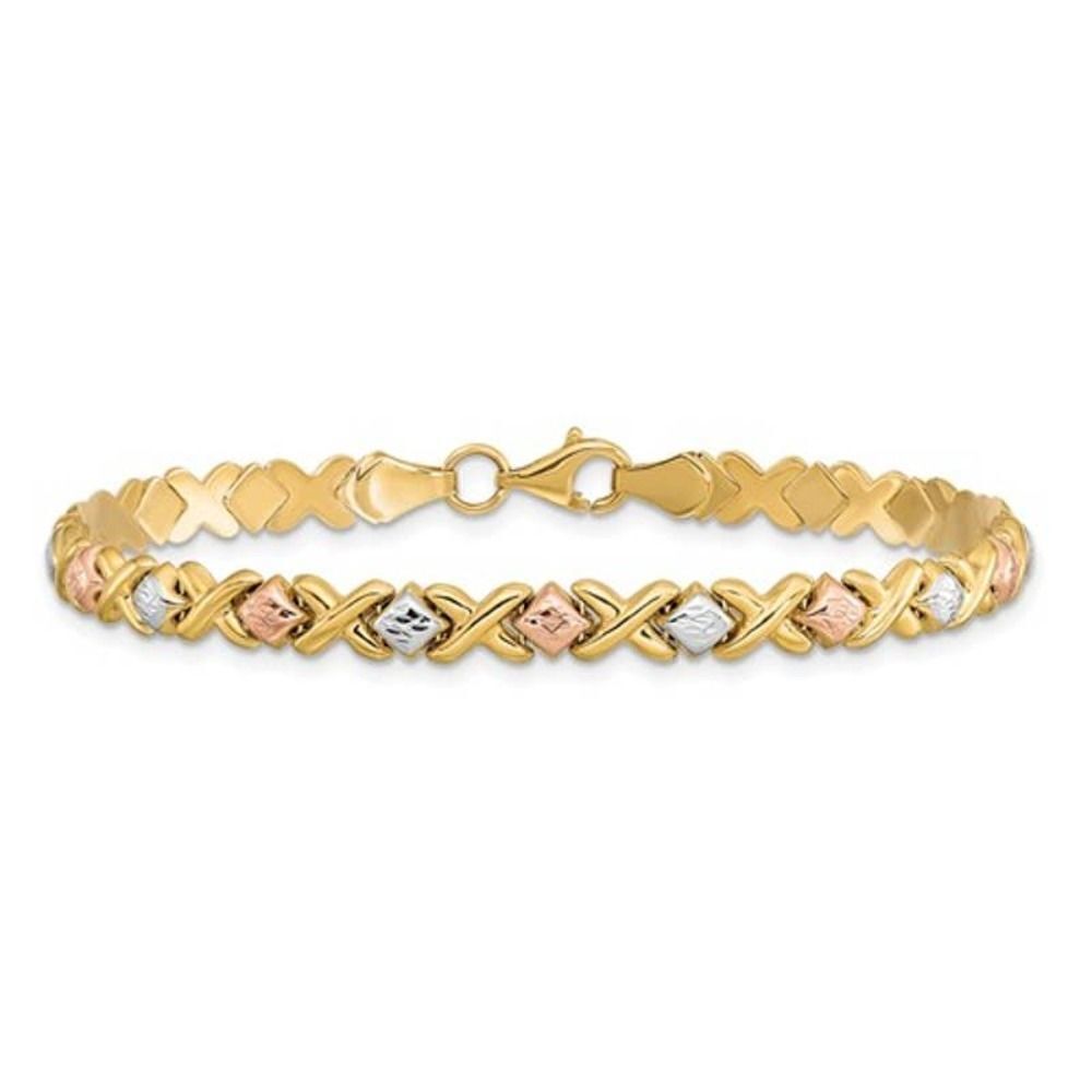 Leslie's 10k Tri-color Hugs and Kisses Bracelet